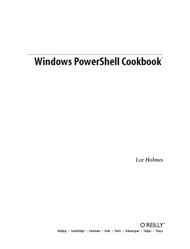 Windows PowerShell : the definitive guide