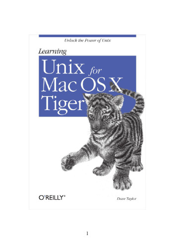Learning Unix for Mac OS X Tiger