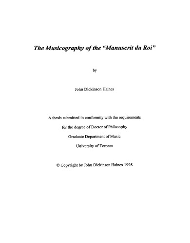 The musicography of the "Manuscrit du Roi"