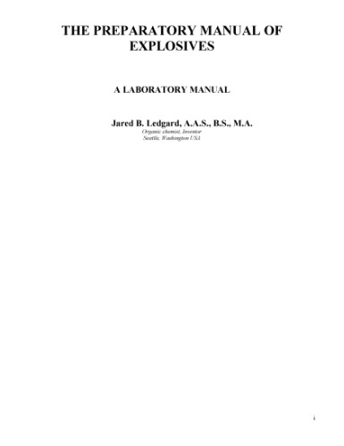 The Preparatory Manual of Explosives