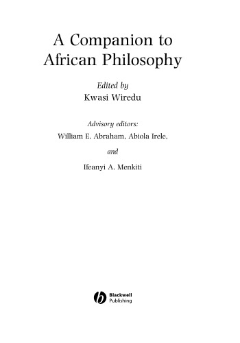 Companion to African Philosophy