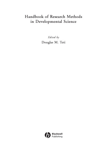 Handbook of research methods in developmental science