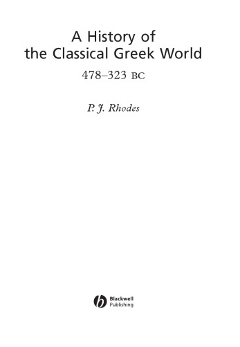 A history of the classical Greek world: 478-323 BC