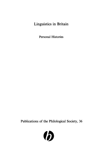 Linguistics in Britain: Personal Histories