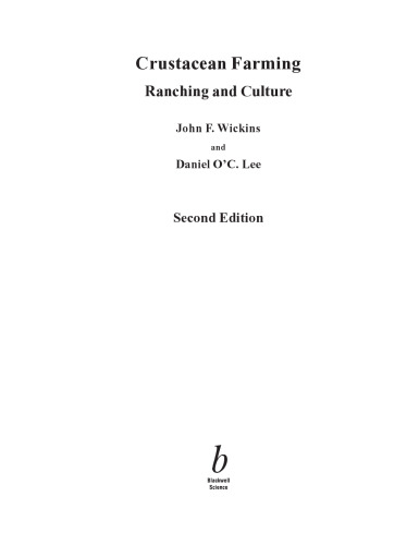 Crustacean Farming: Ranching and Culture, Second Edition