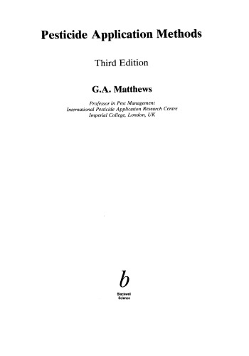 Pesticide Application Methods, Third Edition