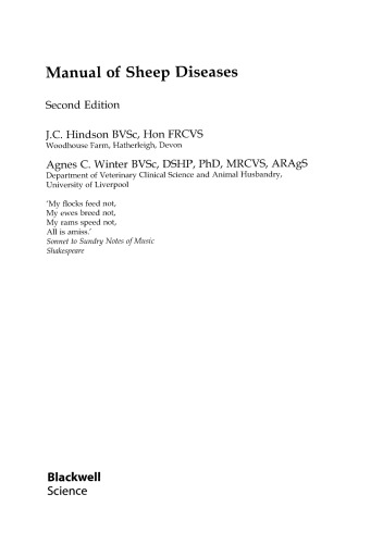 Manual of Sheep Diseases 2nd Edition
