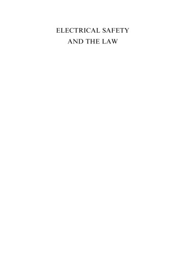 Electrical Safety and the Law: A Guide to Compliance, Fourth Edition