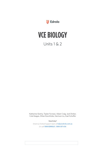 Edrolo VCE Biology Units 1 & 2