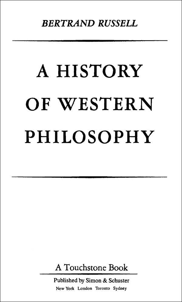 A History of Western Philosophy