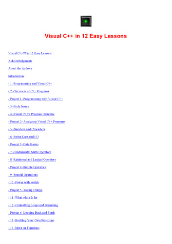 Visual C++ in 12 easy lessons