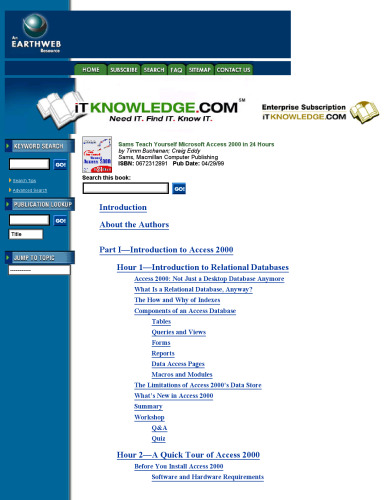 Sams Teach Yourself Access 2000 in 24 Hours