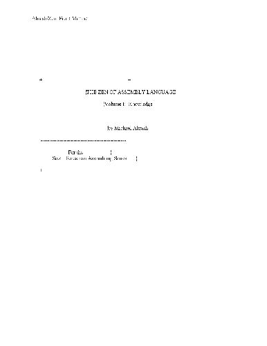 The zen of assembly language
