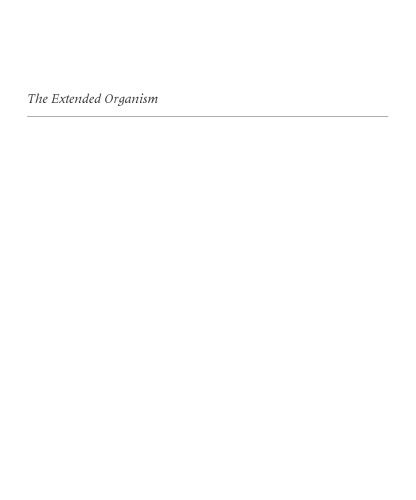 The Extended Organism: The Physiology of Animal-Built Structures