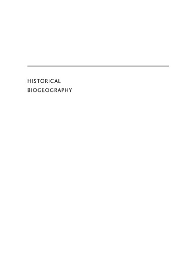 Historical Biogeography: An Introduction