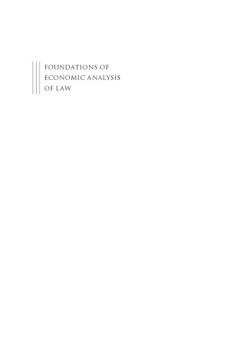 Foundations of Economic Analysis of Law