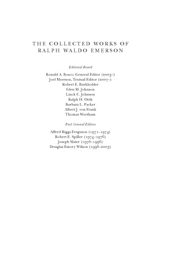 Collected Works of Ralph Waldo Emerson: Letters and Social Aims