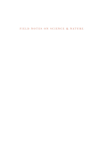 Field Notes on Science & Nature