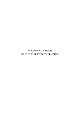 English Villagers of the Thirteenth Century