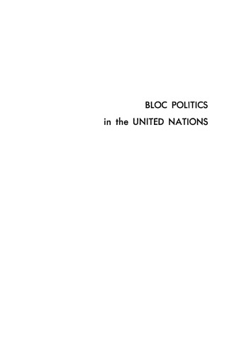 Bloc Politics in the United Nations