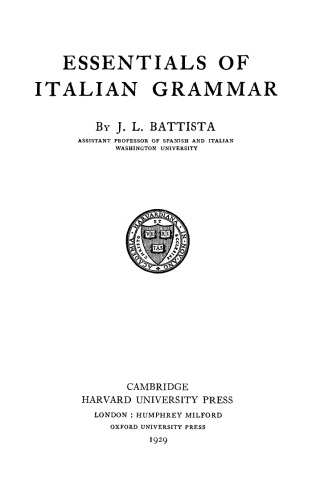 Essentials of Italian Grammar