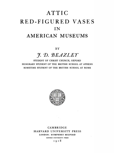 Attic Red-Figured Vases in American Museums