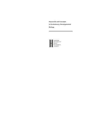 Keywords and Concepts in Evolutionary Developmental Biology