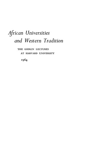 African Universities and Western Tradition