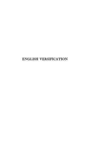 The Principles of English Versification