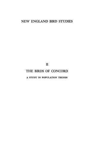 The Birds of Concord: A Study in Population Trends