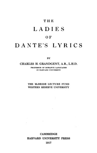 The Ladies of Dante’s Lyrics
