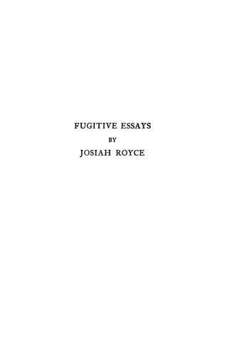 Fugitive Essays