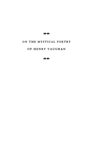 On the Mystical Poetry of Henry Vaughan