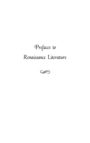 Prefaces to Renaissance Literature