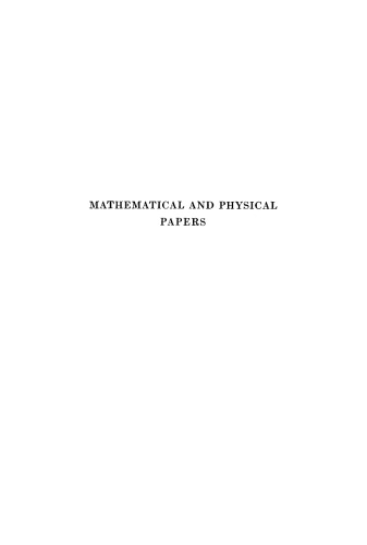 Mathematical and Physical Papers, 1903–1913