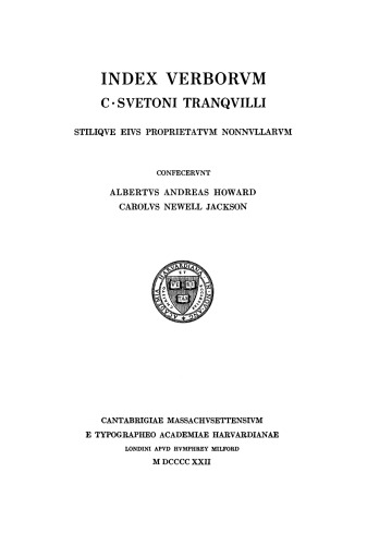 Index Verborum C. Suetoni Tranquilli