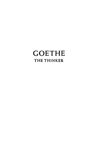 Goethe: The Thinker