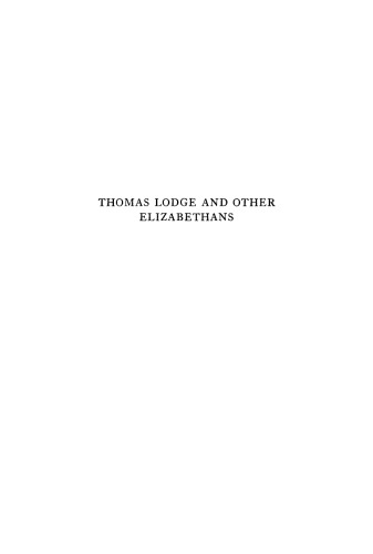 Thomas Lodge and Other Elizabethans