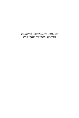 Foreign Economic Policy for the United States
