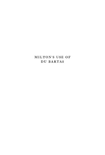 Milton's Use of Du Bartas