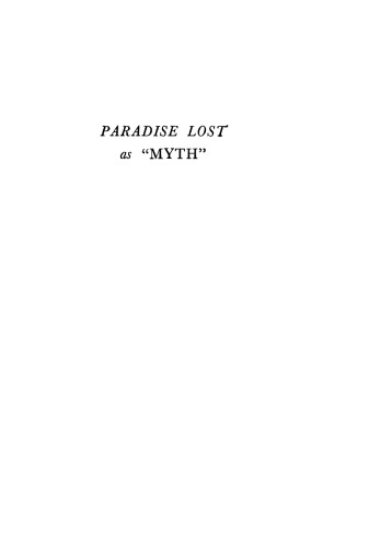 Paradise Lost as “Myth”