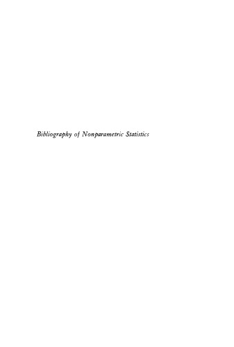 Bibliography of Nonparametric Statistics