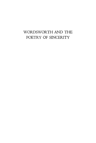 Wordsworth and the Poetry of Sincerity