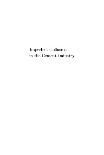 Imperfect Collusion in the Cement Industry