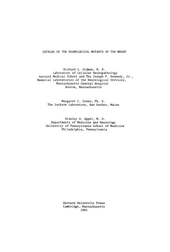 Catalog of the Neurological Mutants of the Mouse