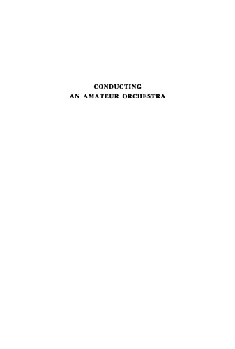 Conducting an Amateur Orchestra