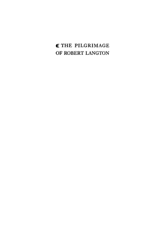 The Pilgrimage of Robert Langton