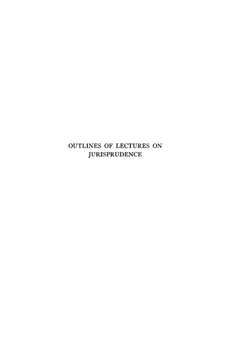 Outlines of Lectures on Jurisprudence: Fifth edition