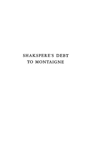 Shakespeare's Debt to Montaigne
