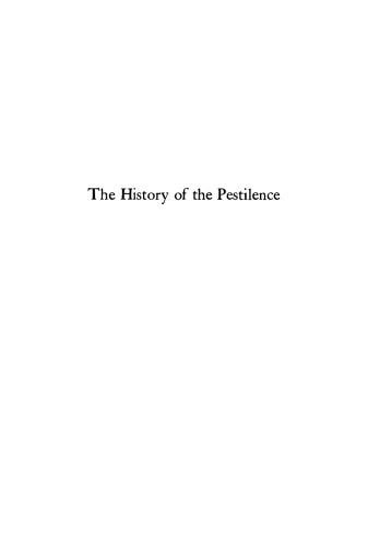 The History of the Pestilence (1625)